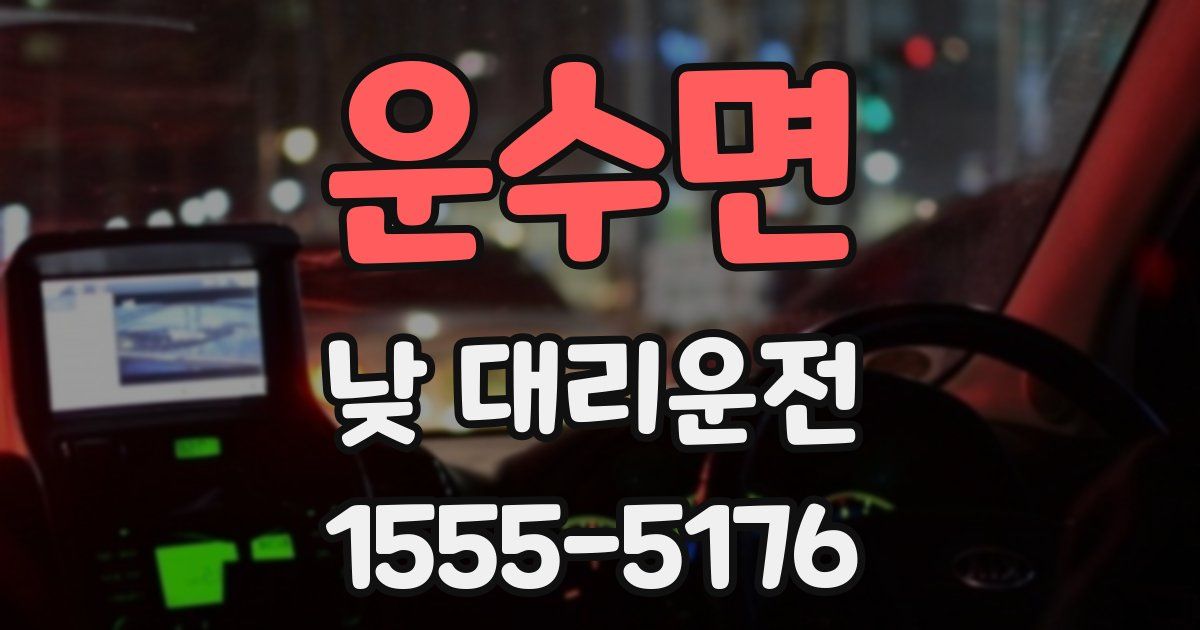 운수면 낮 대리운전