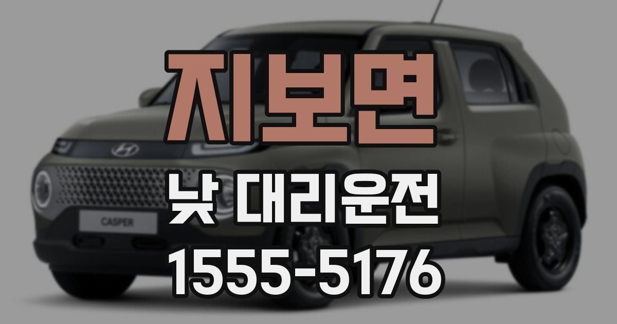 지보면 낮 대리운전