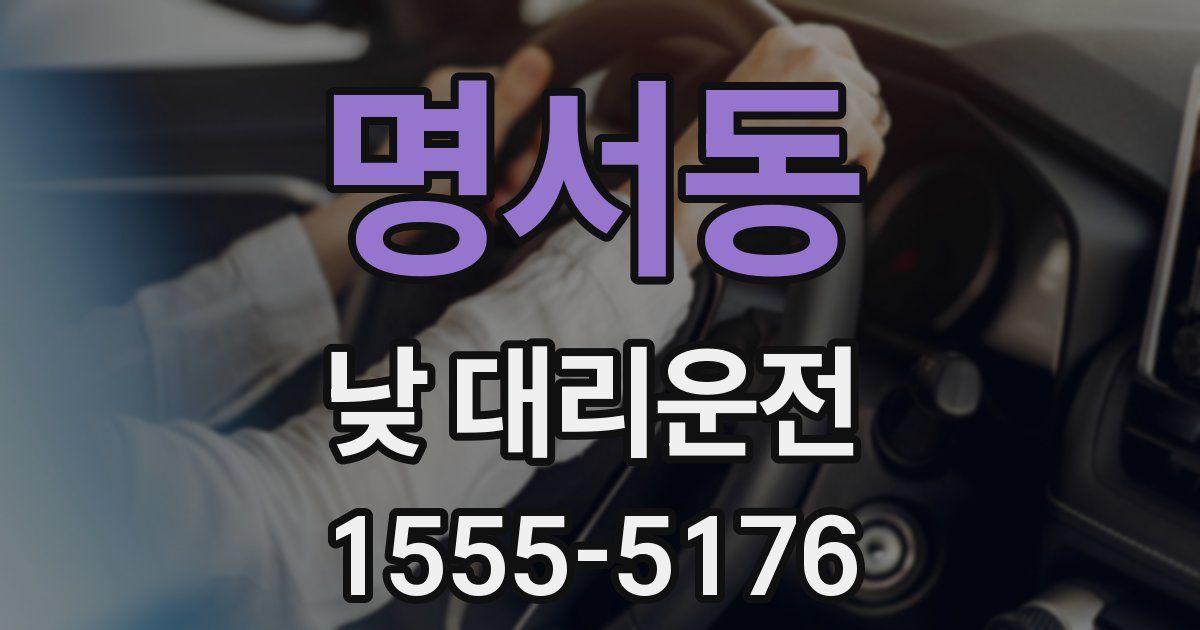 명서동 낮 대리운전