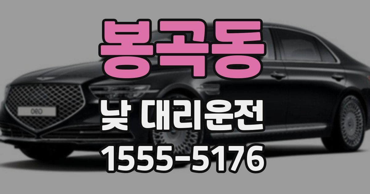 봉곡동 낮 대리운전