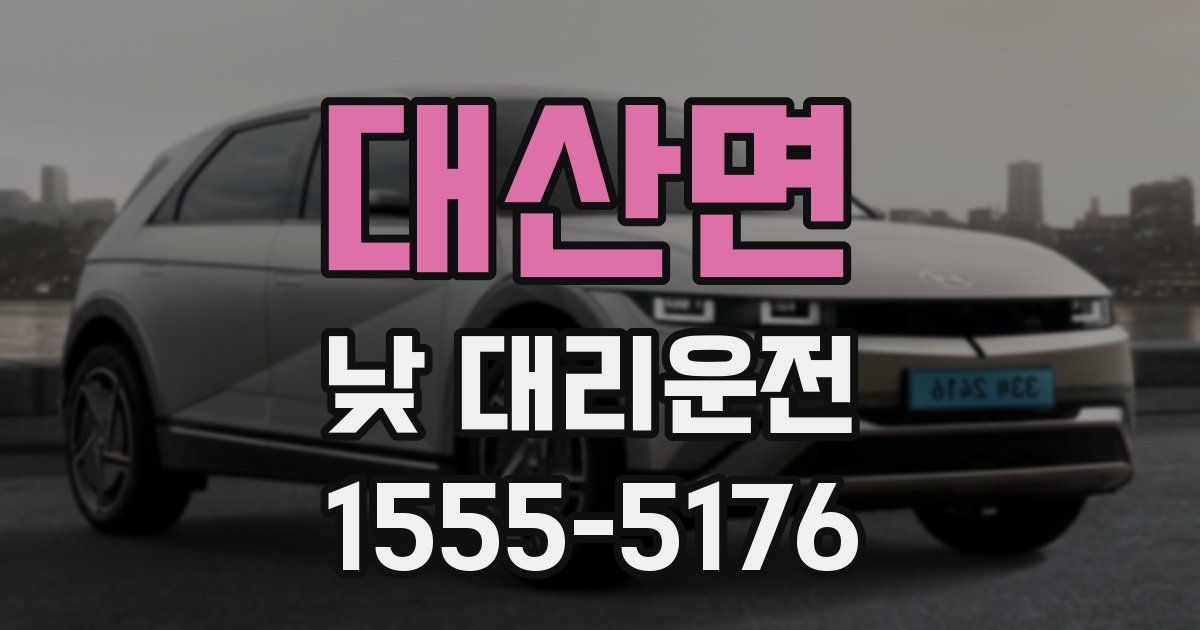 대산면 낮 대리운전