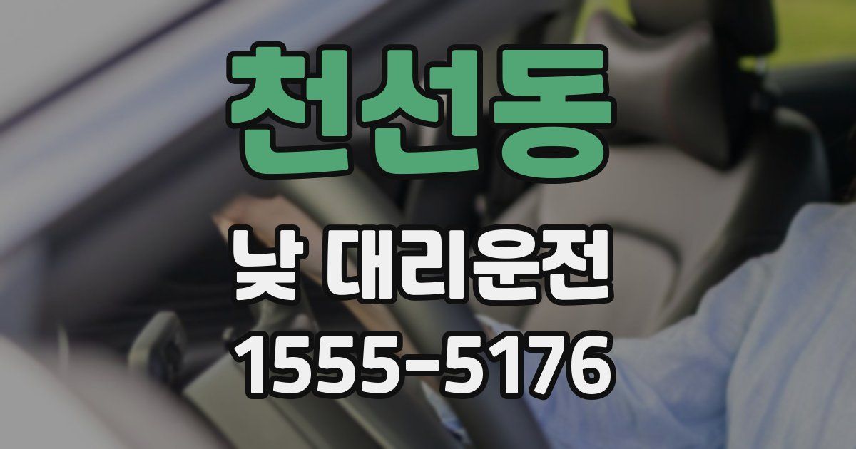 천선동 낮 대리운전