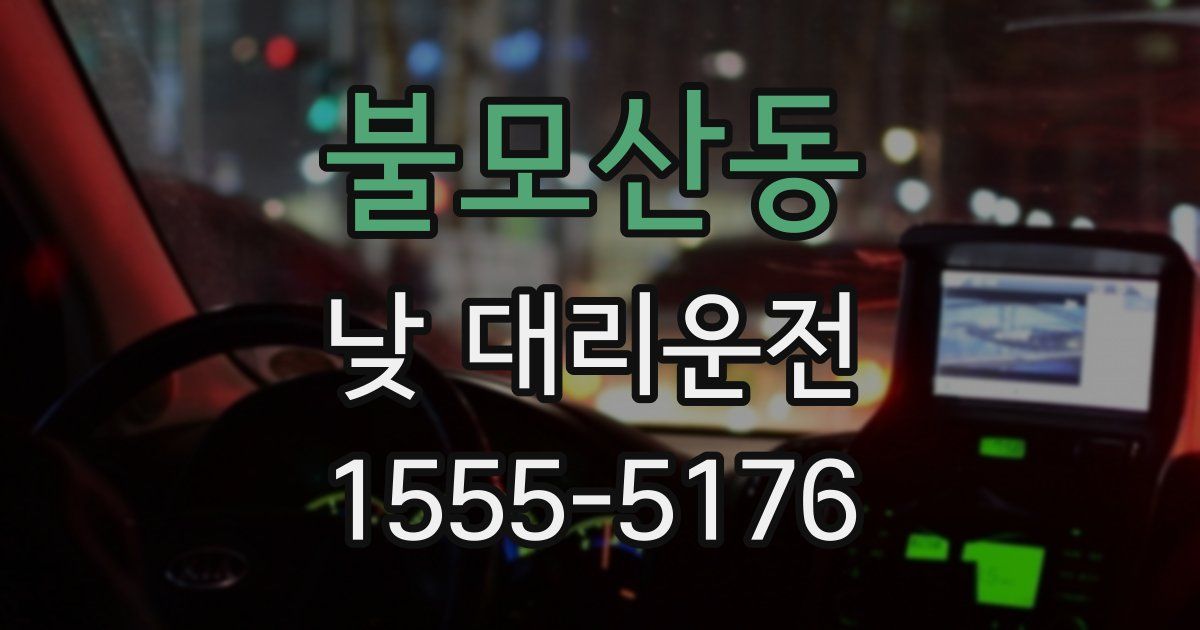 불모산동 낮 대리운전