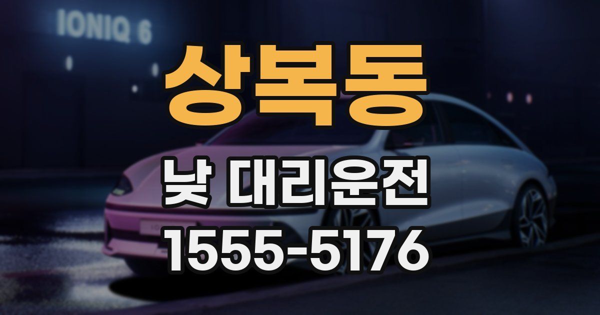 상복동 낮 대리운전