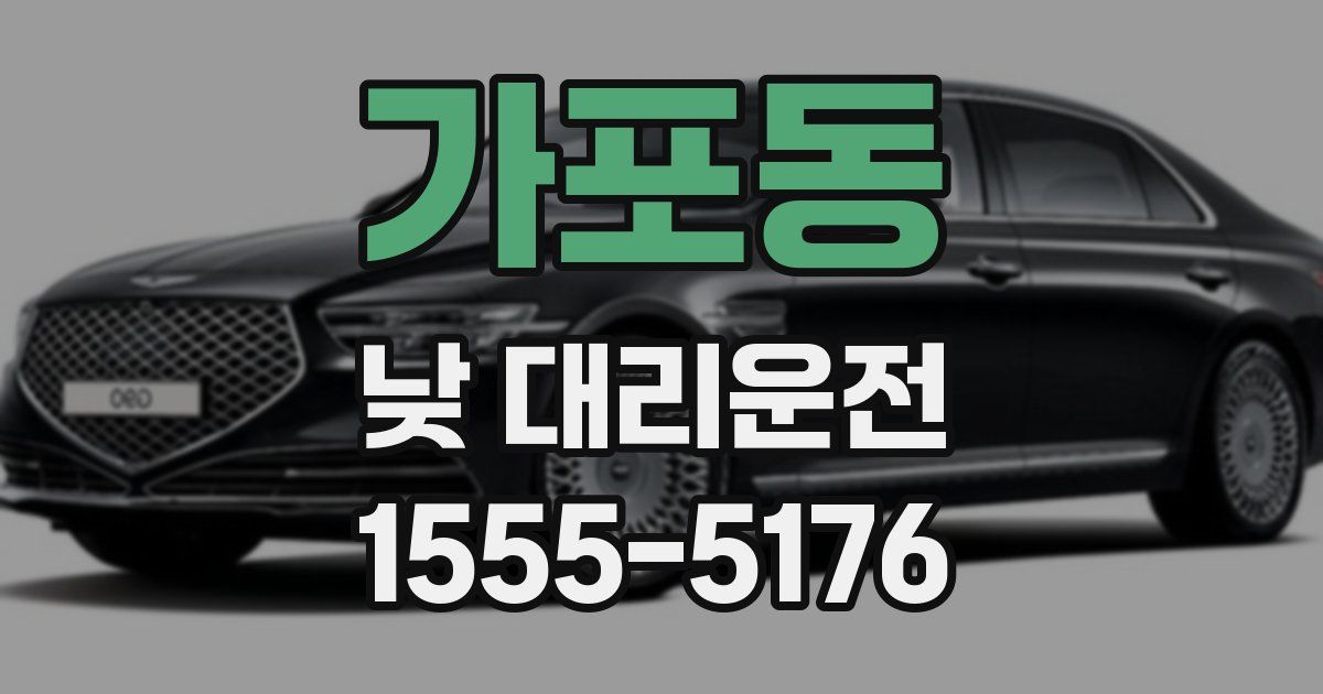 가포동 낮 대리운전