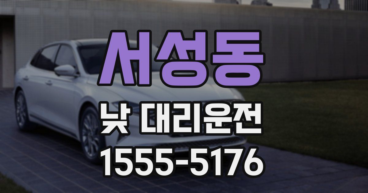 서성동 낮 대리운전