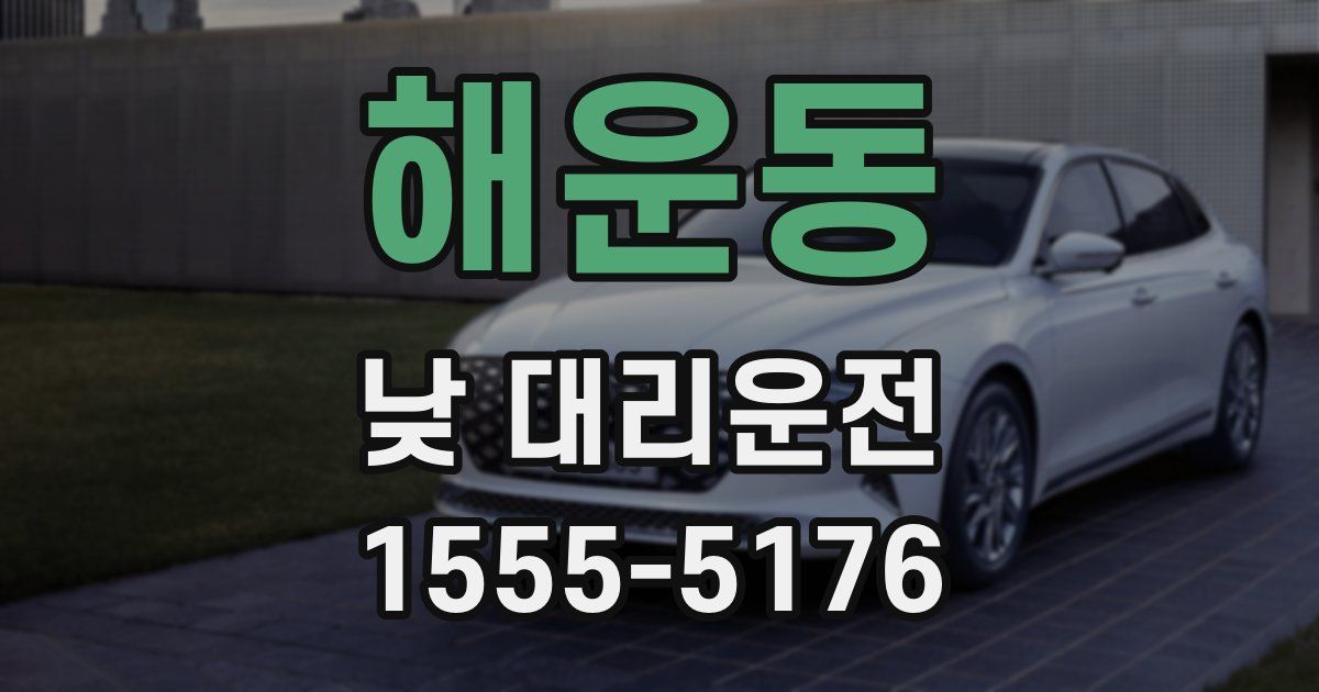 해운동 낮 대리운전
