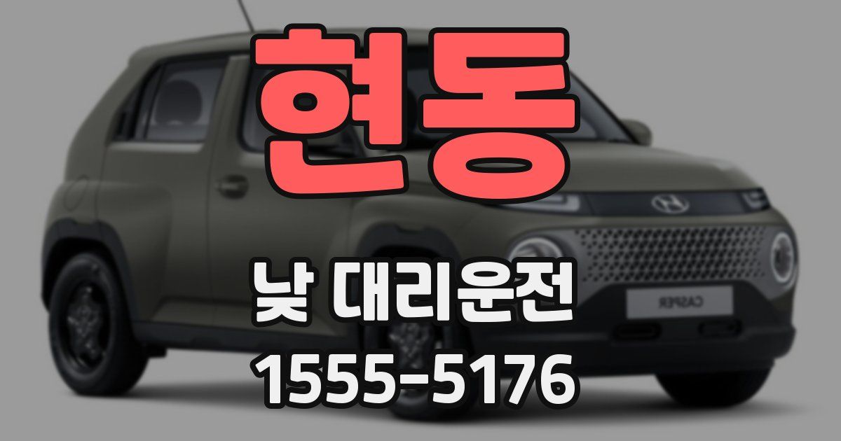 현동 낮 대리운전