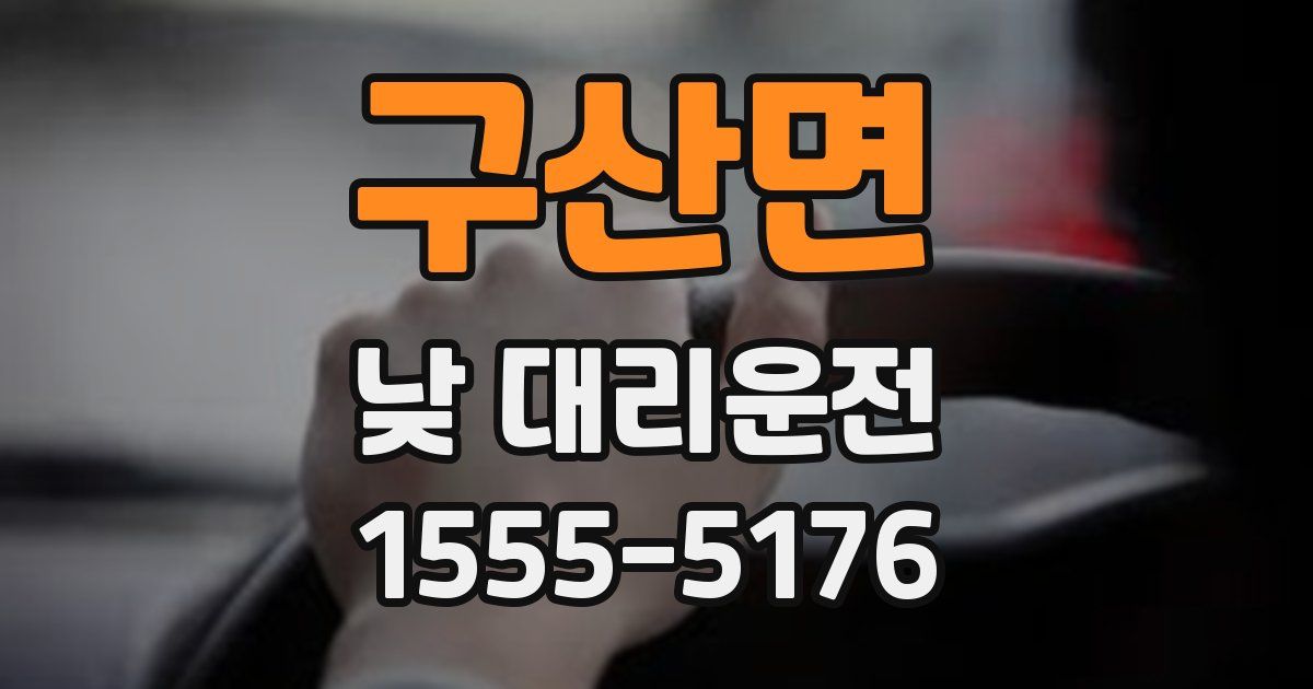 구산면 낮 대리운전