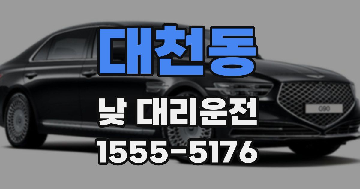대천동 낮 대리운전