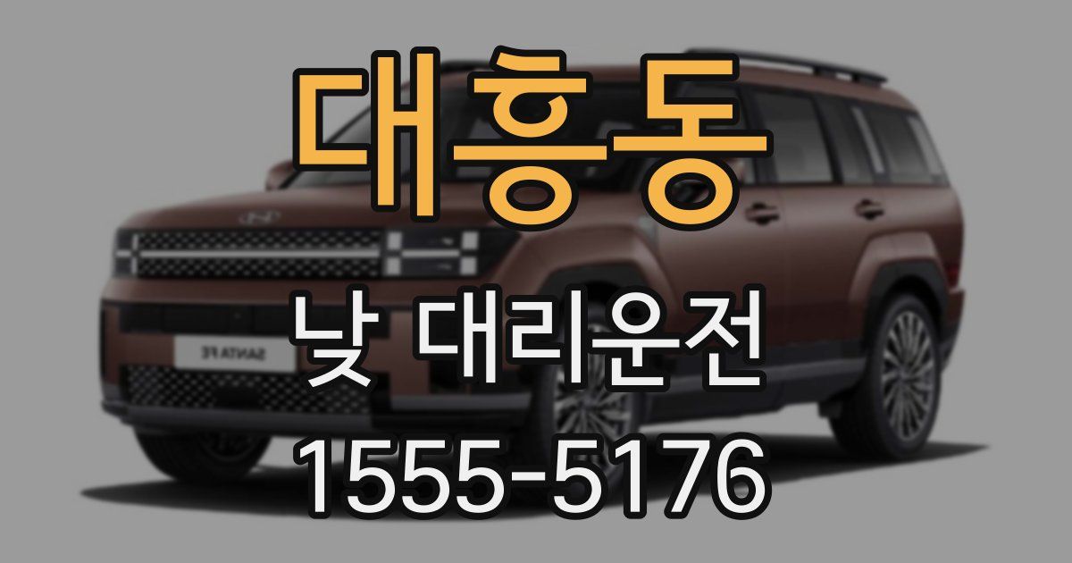 대흥동 낮 대리운전