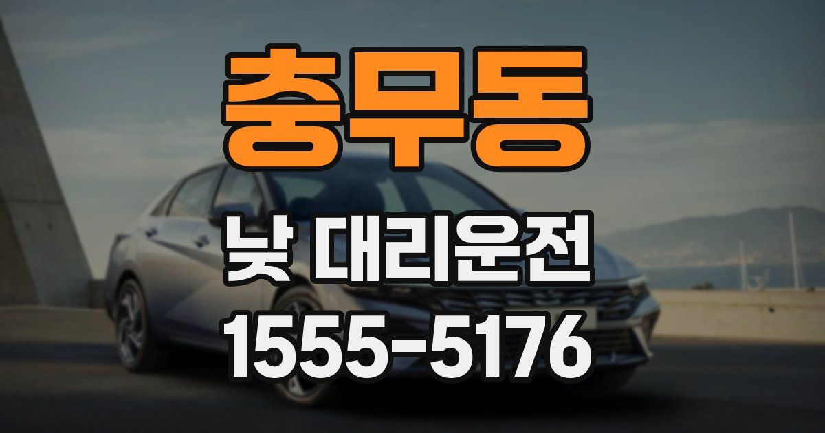 충무동 낮 대리운전