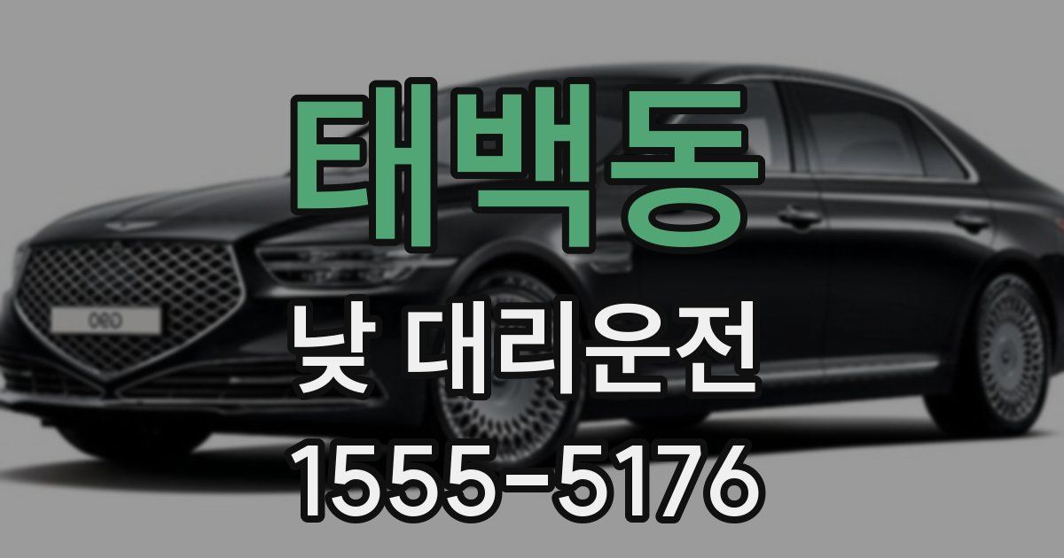태백동 낮 대리운전