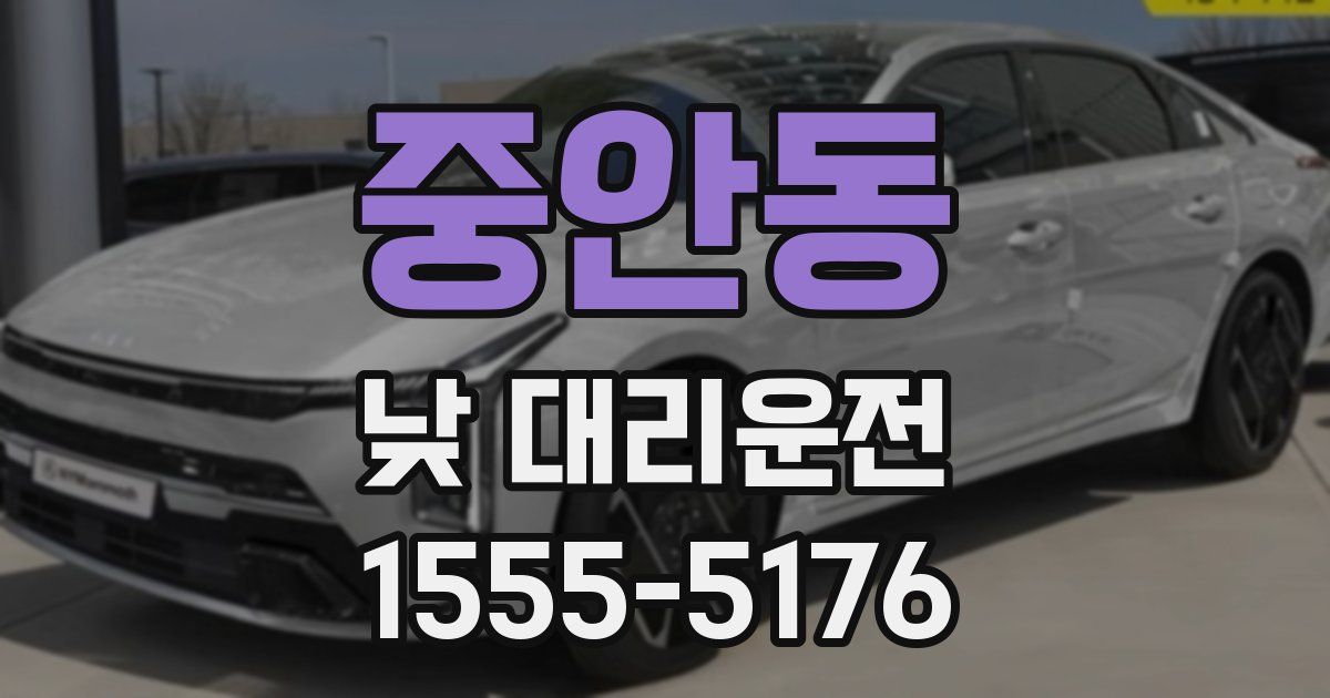 중안동 낮 대리운전
