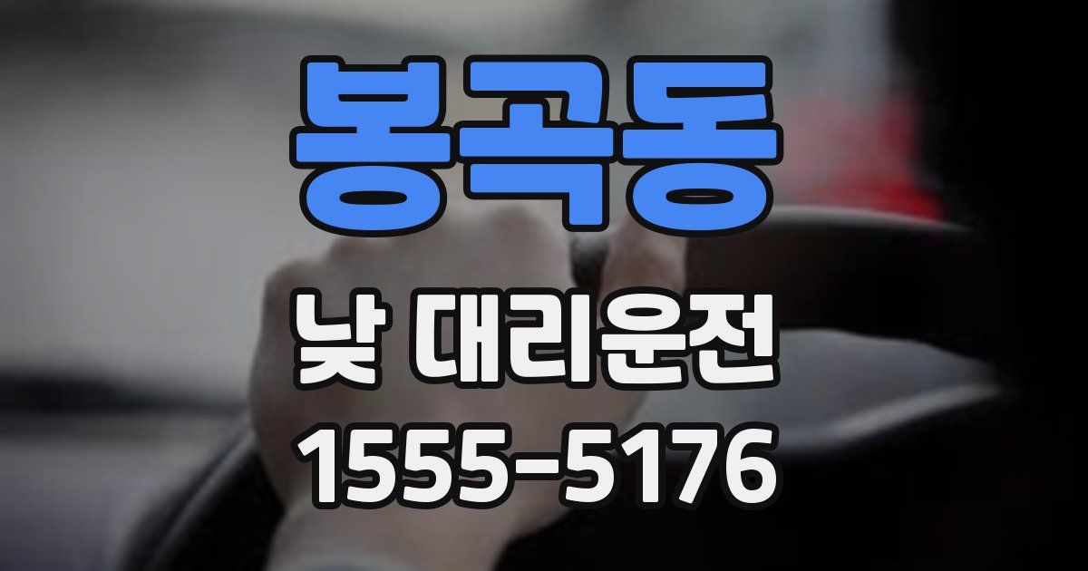 봉곡동 낮 대리운전