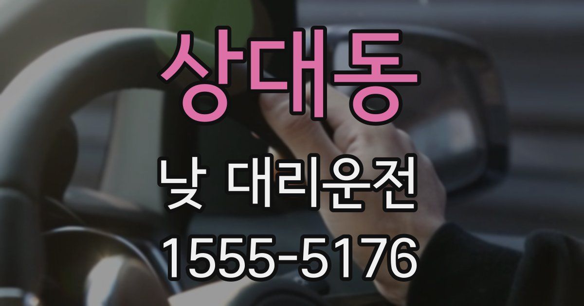 상대동 낮 대리운전