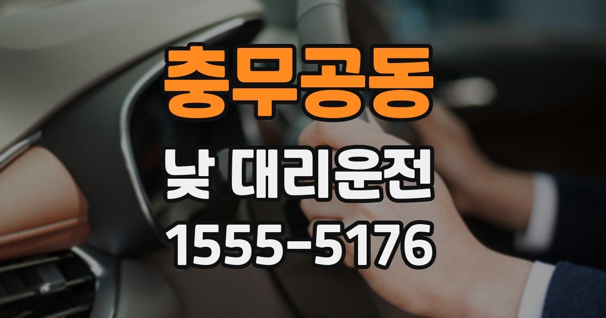 충무공동 낮 대리운전
