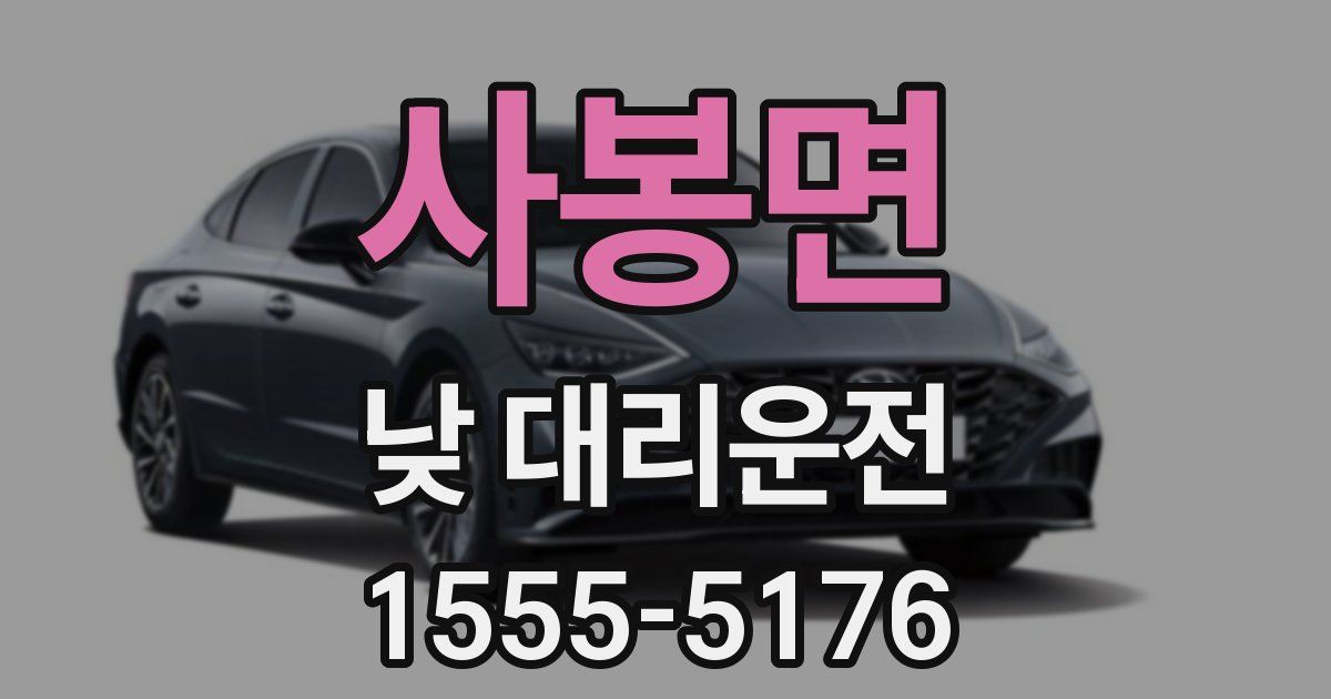 사봉면 낮 대리운전