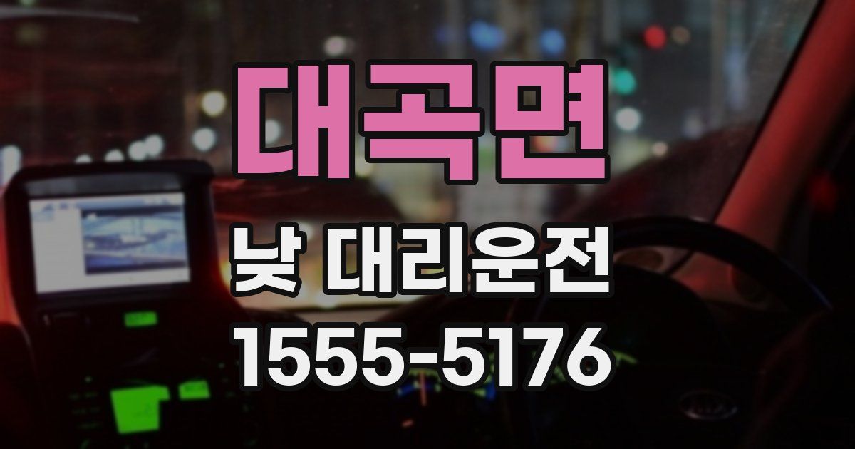 대곡면 낮 대리운전