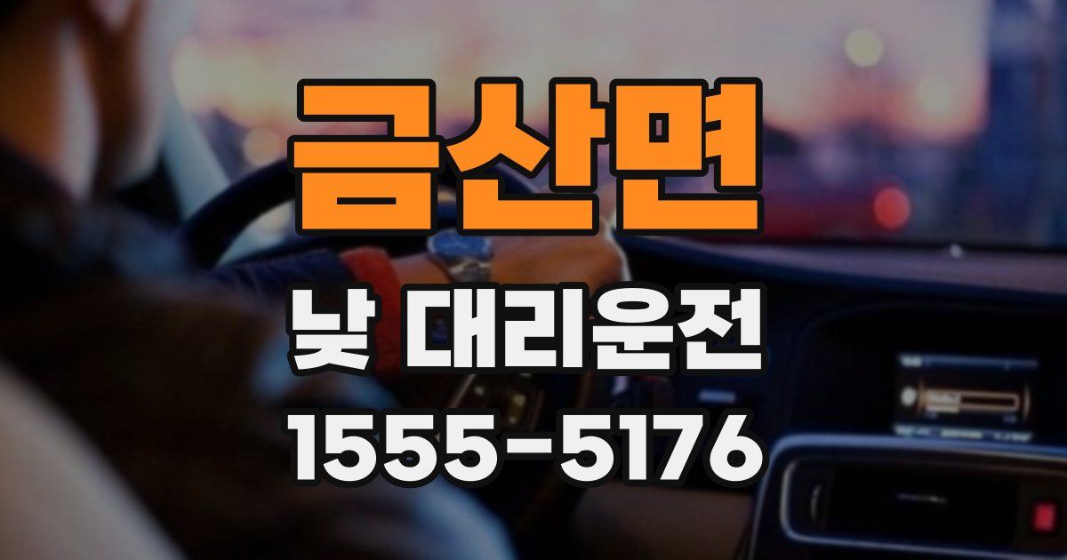 금산면 낮 대리운전