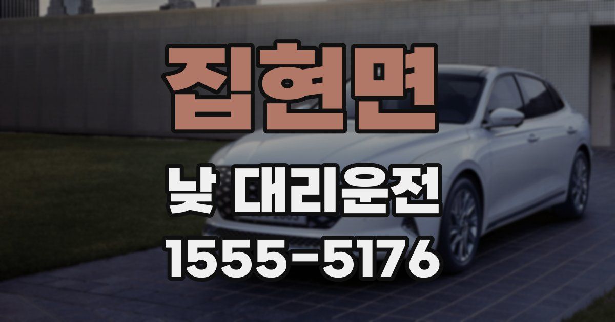 집현면 낮 대리운전