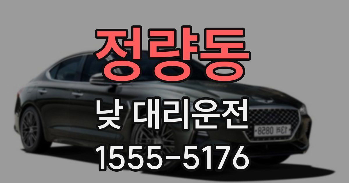 정량동 낮 대리운전