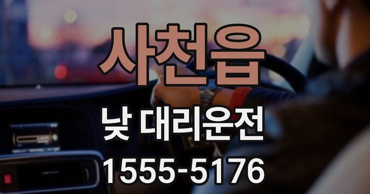 사천읍 낮 대리운전