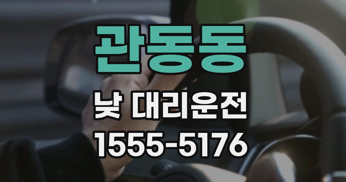 관동동 낮 대리운전