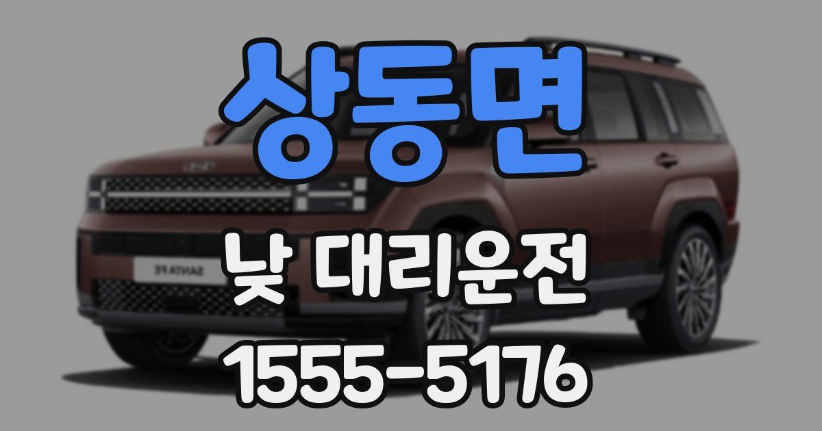 상동면 낮 대리운전