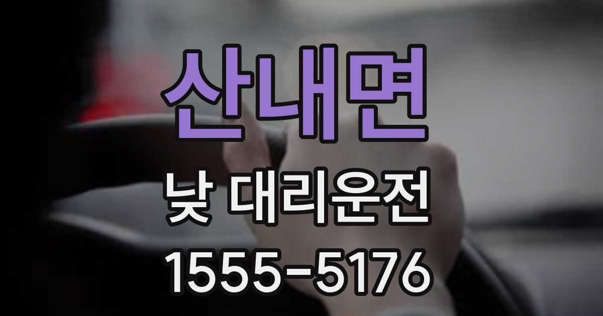 산내면 낮 대리운전