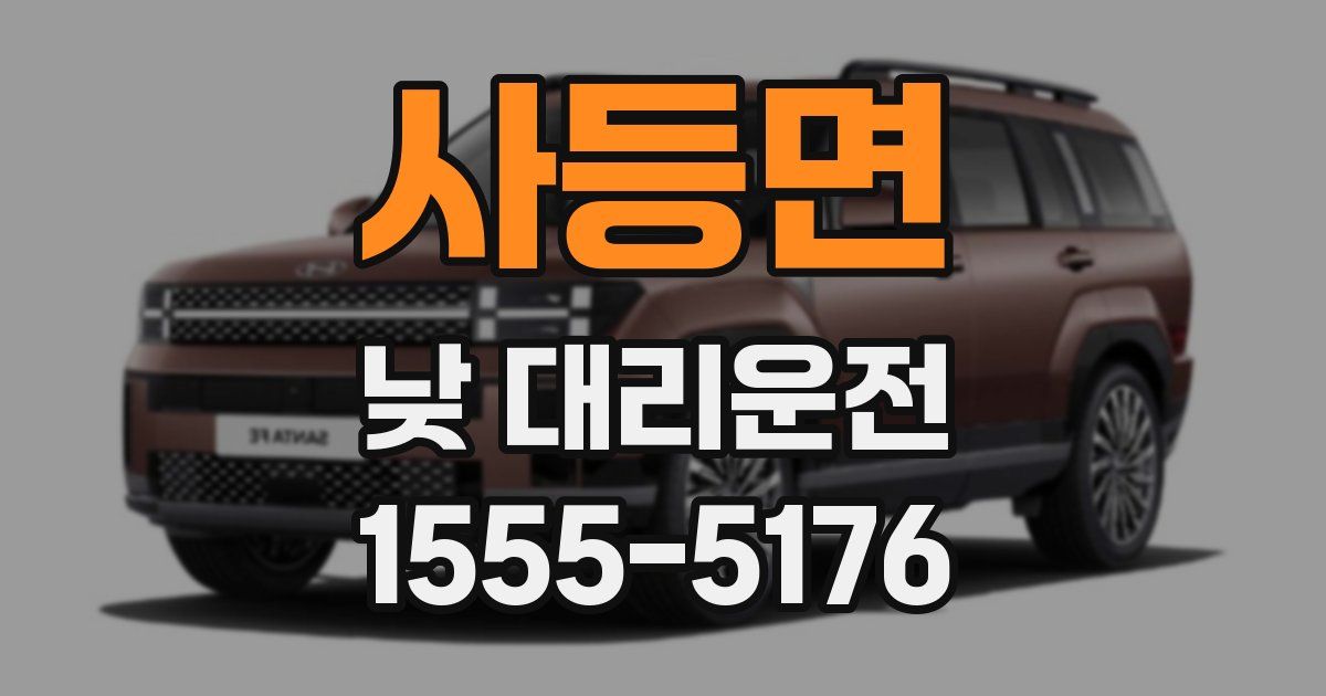 사등면 낮 대리운전