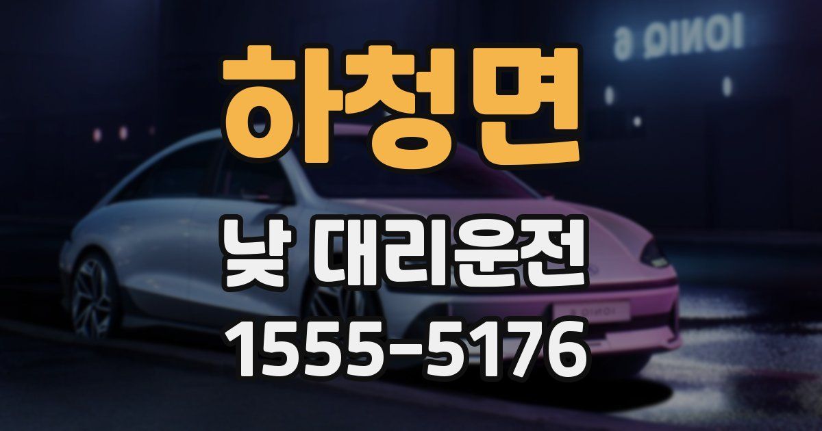 하청면 낮 대리운전