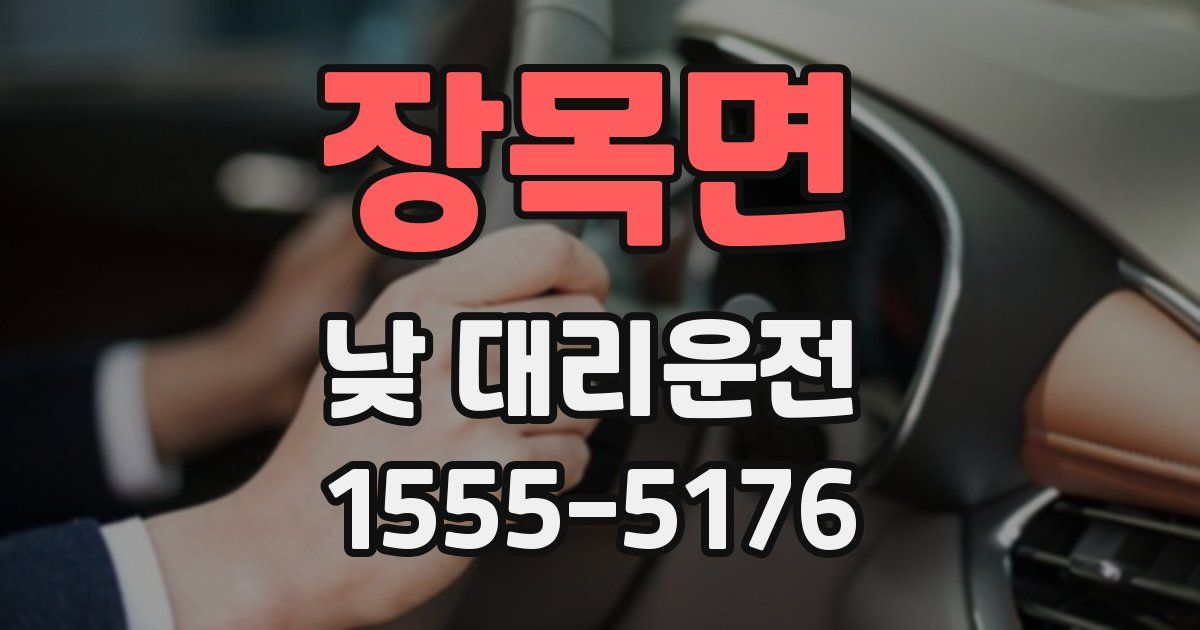 장목면 낮 대리운전