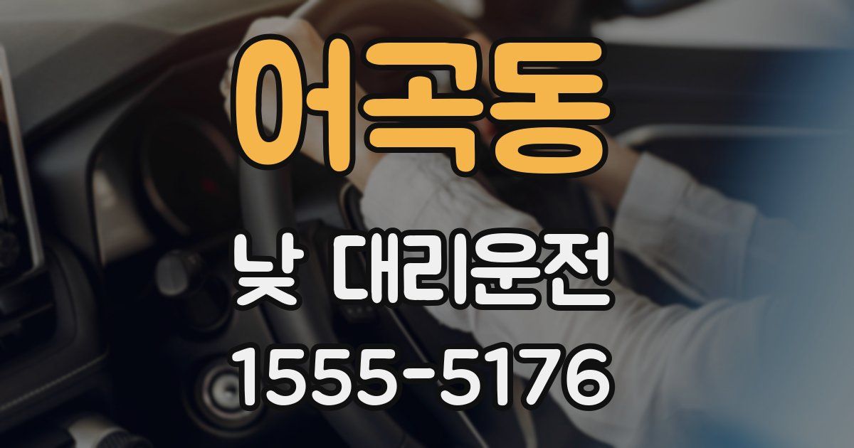 어곡동 낮 대리운전