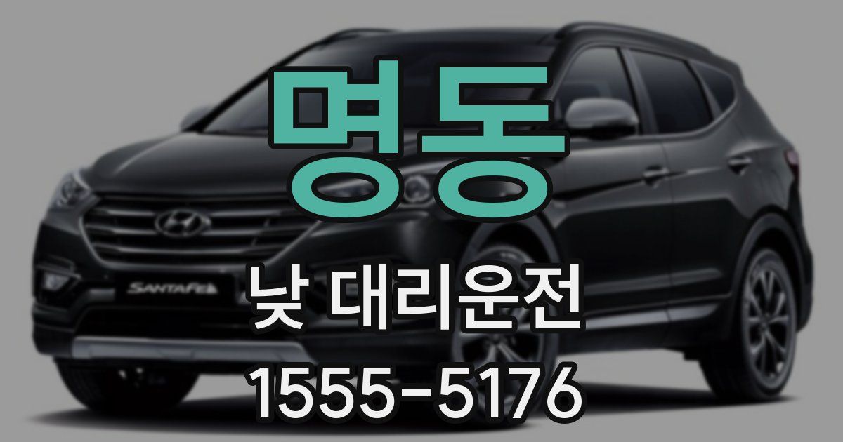 명동 낮 대리운전