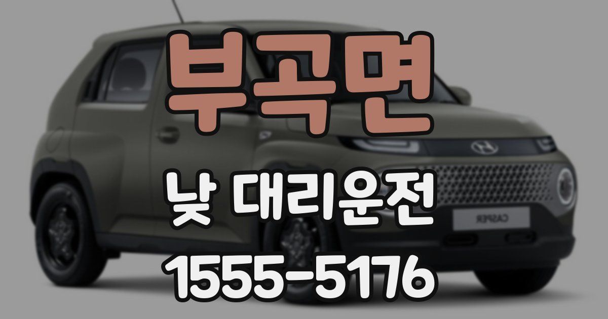 부곡면 낮 대리운전