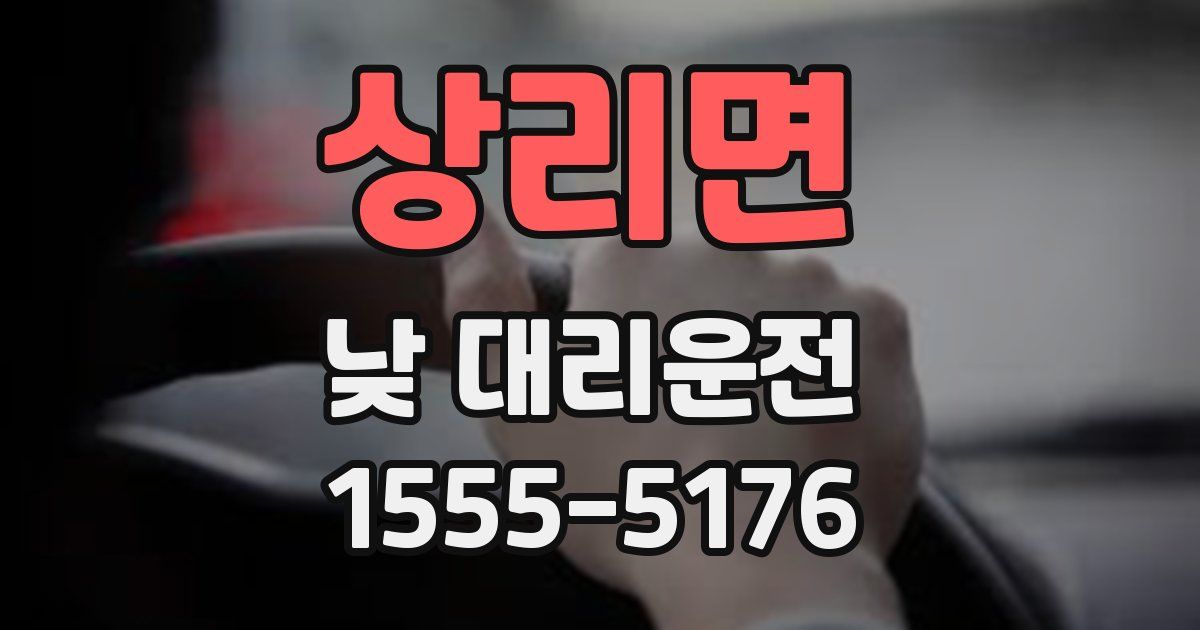 상리면 낮 대리운전