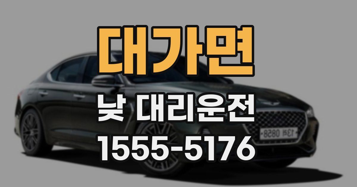 대가면 낮 대리운전