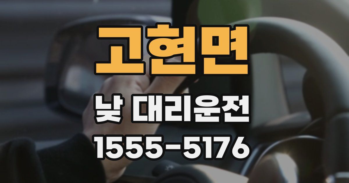 고현면 낮 대리운전