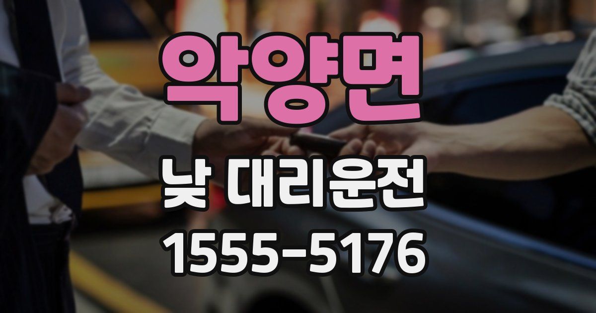 악양면 낮 대리운전