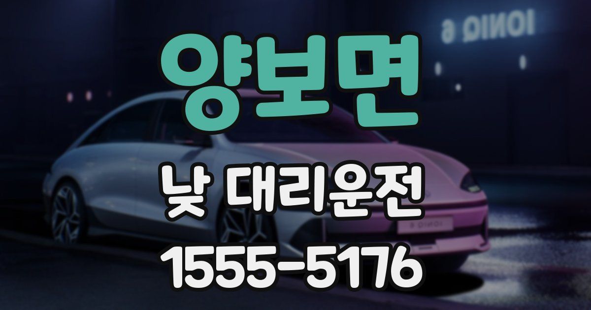 양보면 낮 대리운전