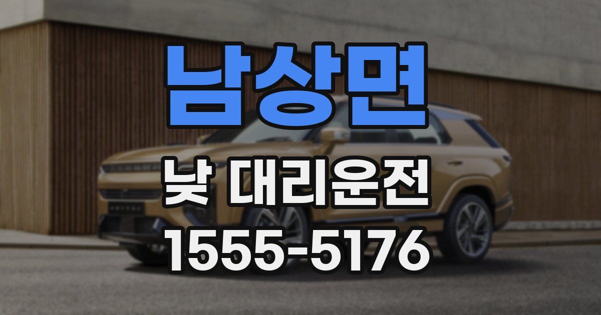 남상면 낮 대리운전
