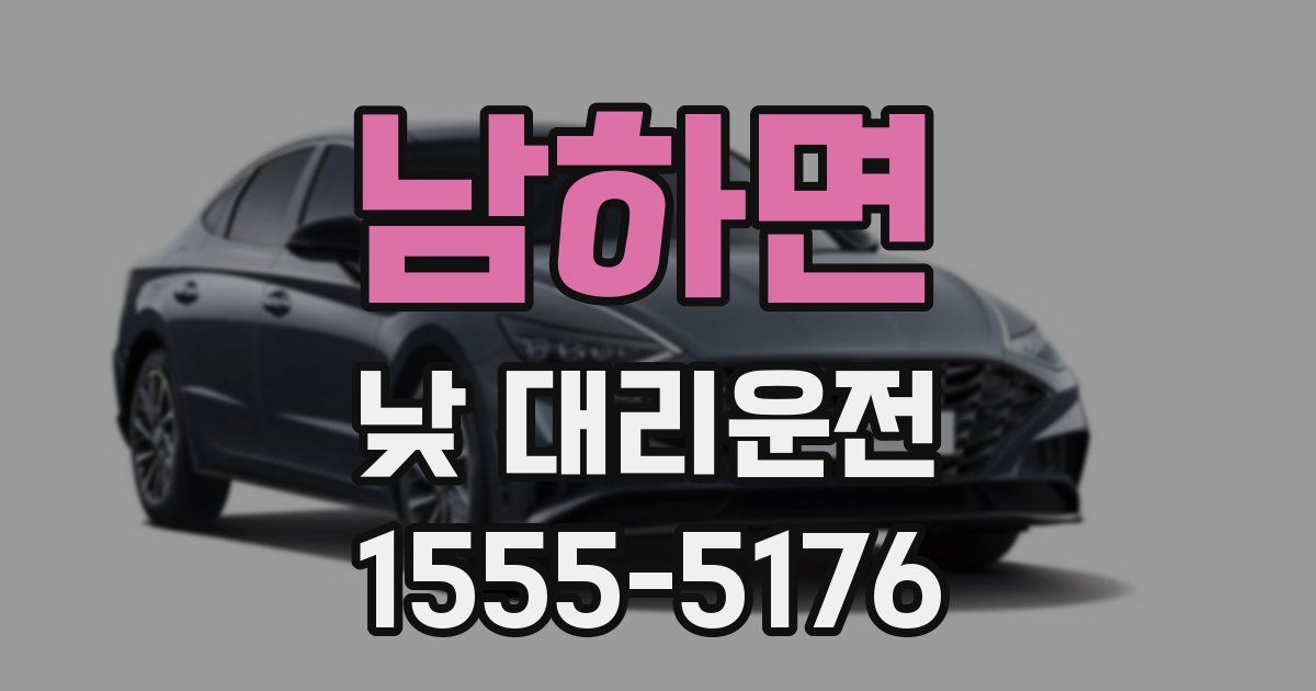 남하면 낮 대리운전