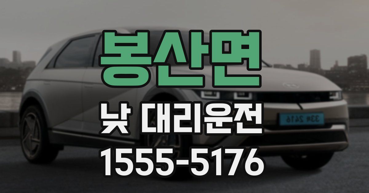 봉산면 낮 대리운전