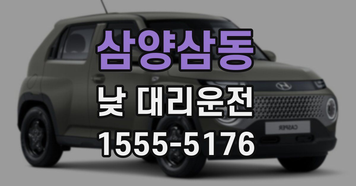 삼양삼동 낮 대리운전