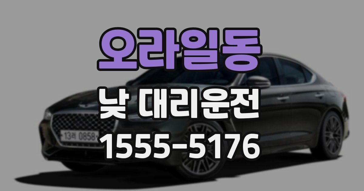 오라일동 낮 대리운전