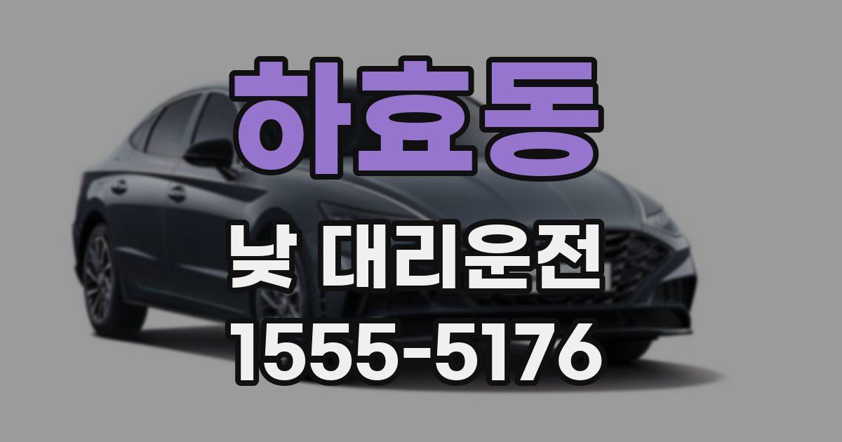 하효동 낮 대리운전