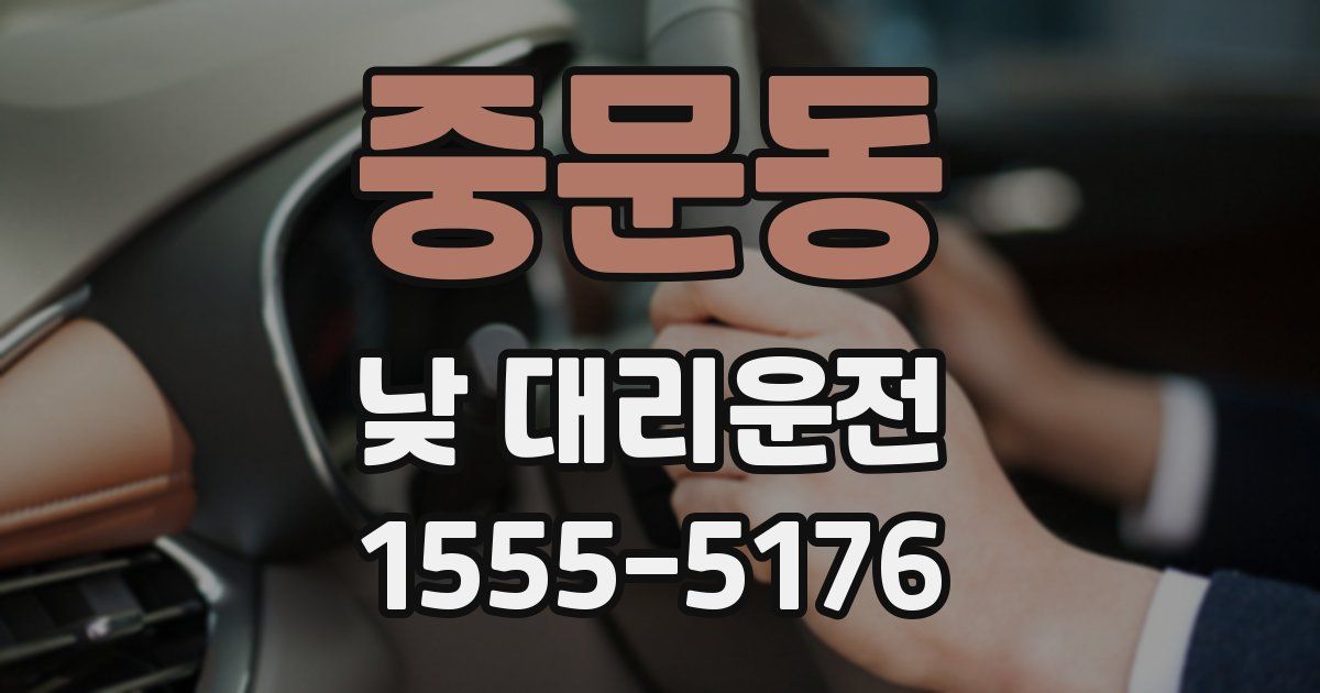 중문동 낮 대리운전
