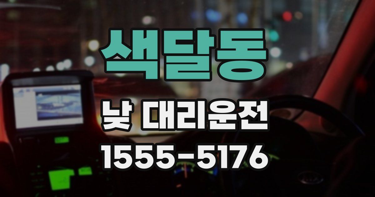 색달동 낮 대리운전
