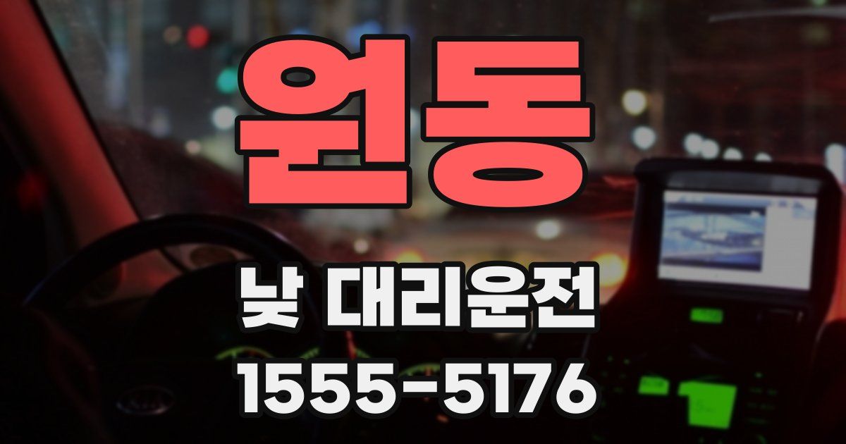 원동 낮 대리운전